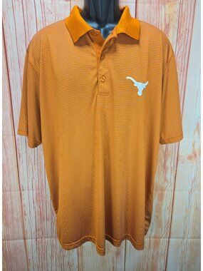 Texas Longhorn Apparel Orange Striped Polo Size XL